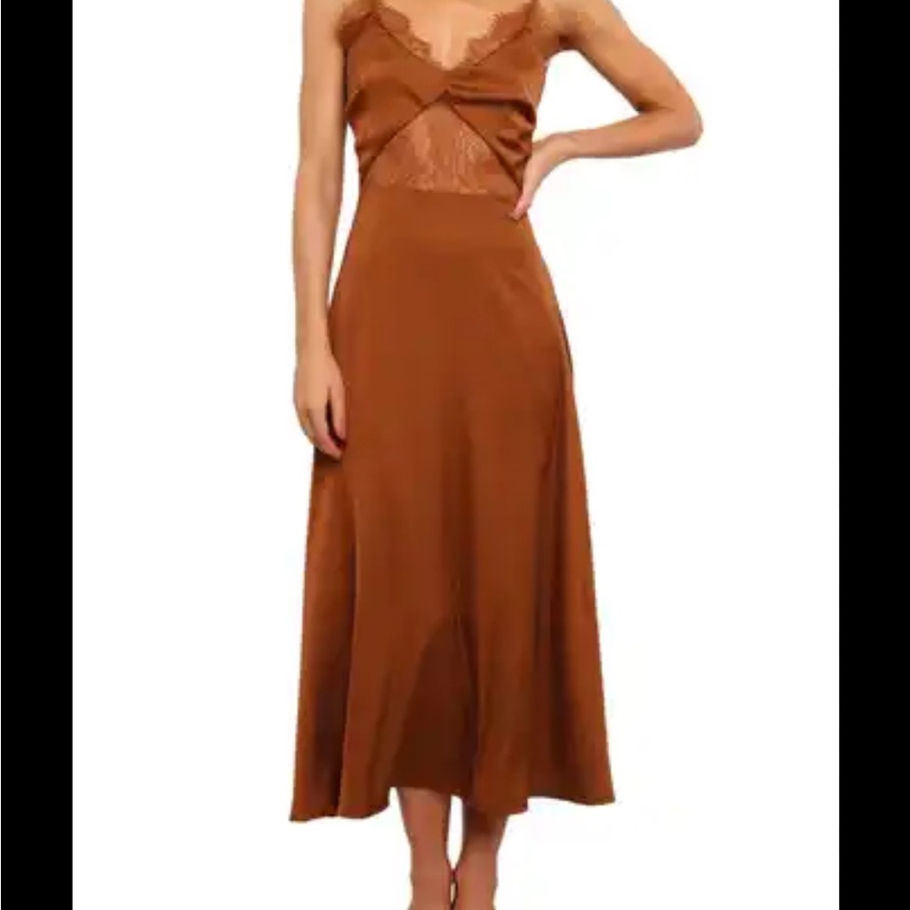 Petal and Pup lace cutout midi dress in burnt Orange
